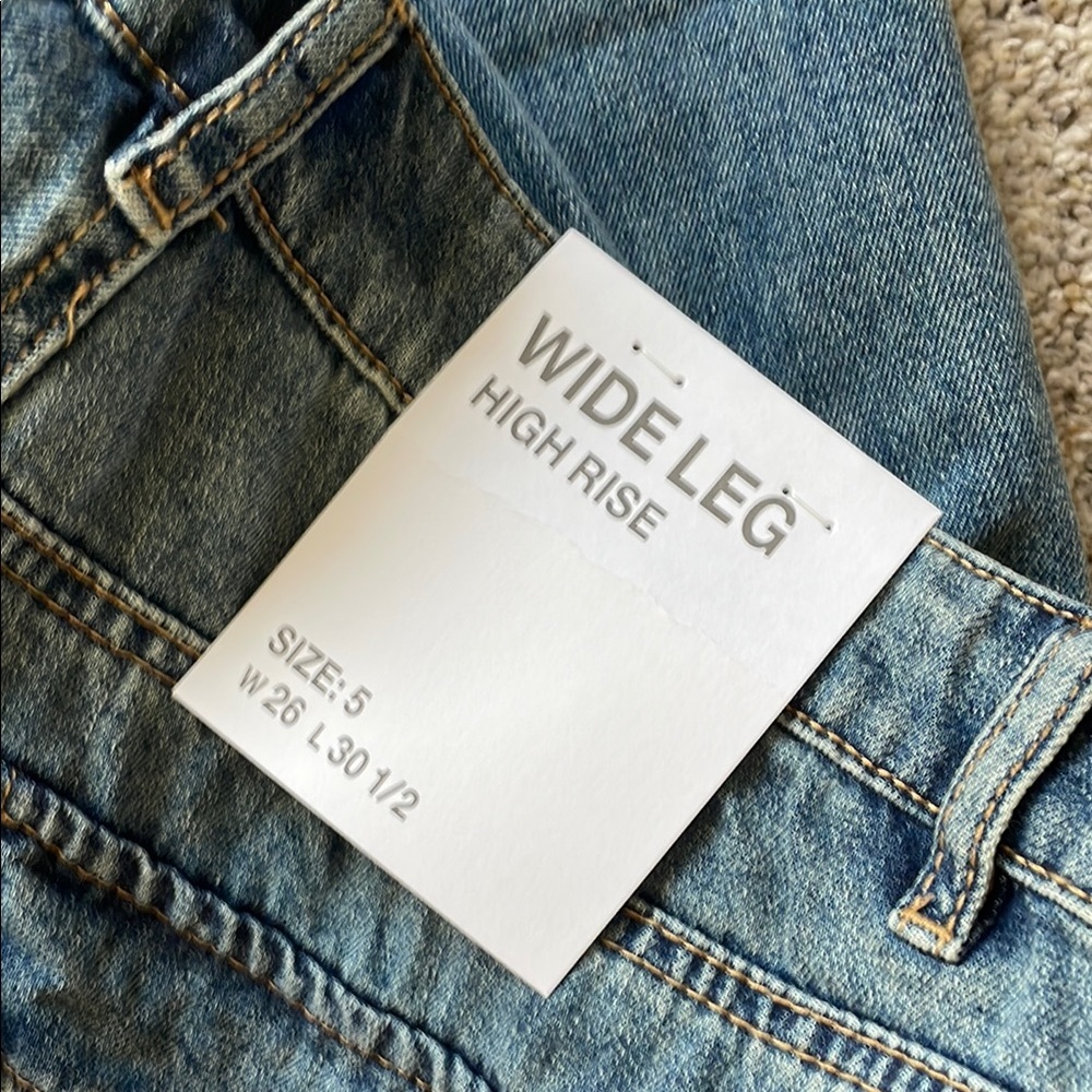 NWT Indigo Rein Wide Leg High Rise Jeans with Side pockets - Picture 7 of 7